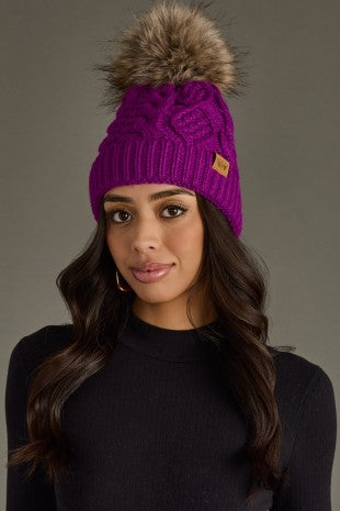 The kyrie Cable Knit Pom Hat